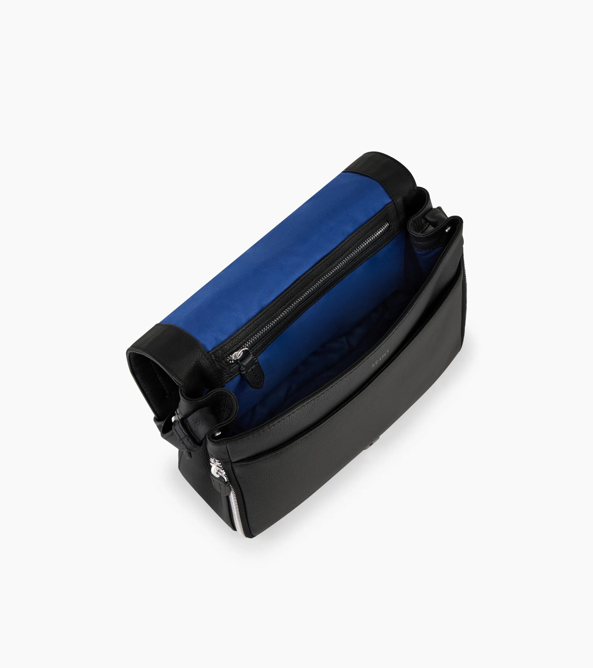 Sac bandoulière moyen modèle Simone en cuir grainé - Black