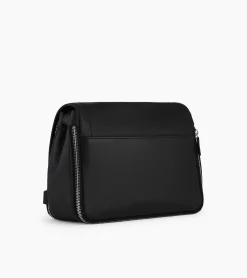 Sac bandoulière moyen modèle Simone en cuir grainé - Black