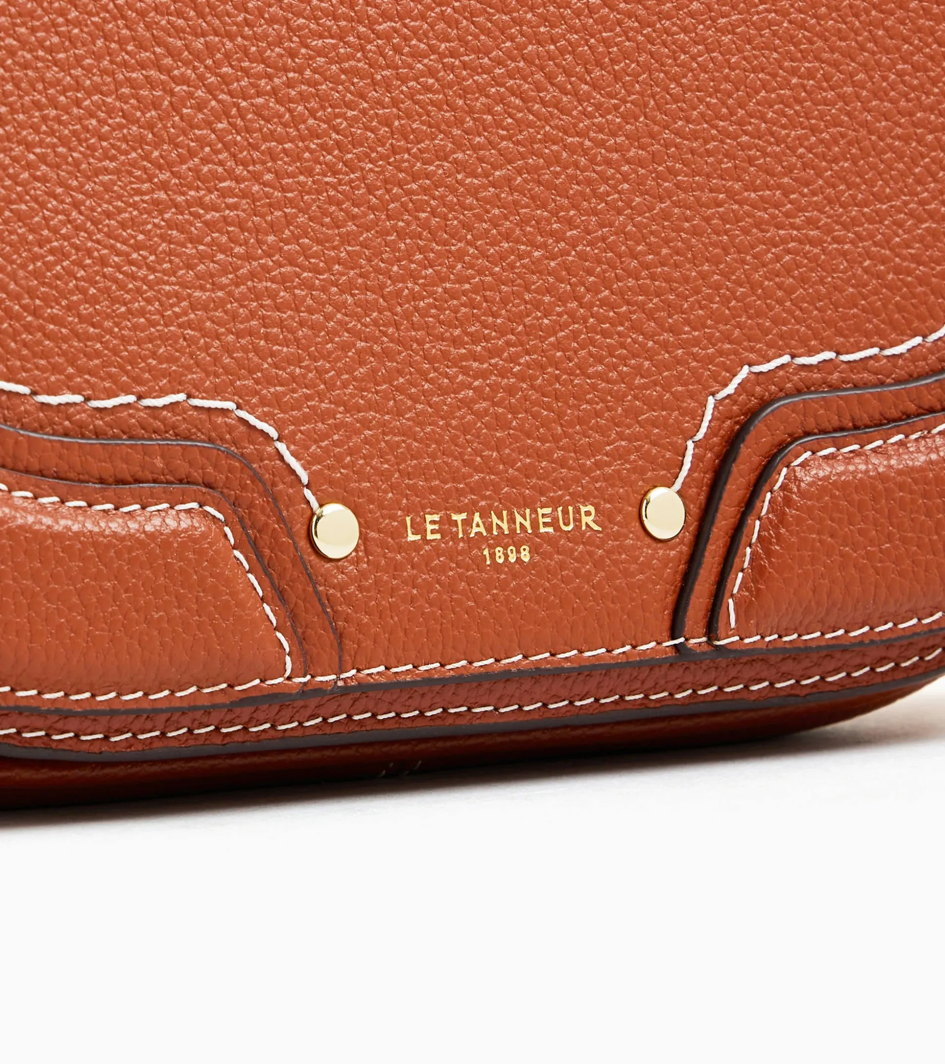 Sac bandoulière moyen modèle Ella en cuir grainé - Mahogany Brown