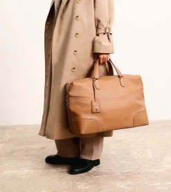 Sac de voyage 24h Romy en cuir grainé - Brown Tan