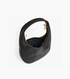 Sac hobo moyen modèle Juliette en cuir grainé - Black