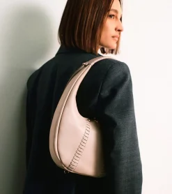 Sac hobo petit modèle Juliette en cuir lisse lacé - GREGE 1