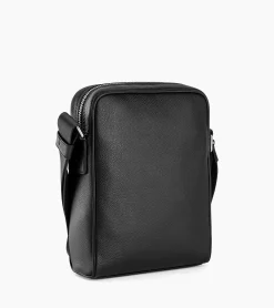 Sacoche moyen modèle Charles en cuir grainé - Black