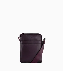 Sacoche moyen modèle Charles en cuir grainé - Coffee Brown