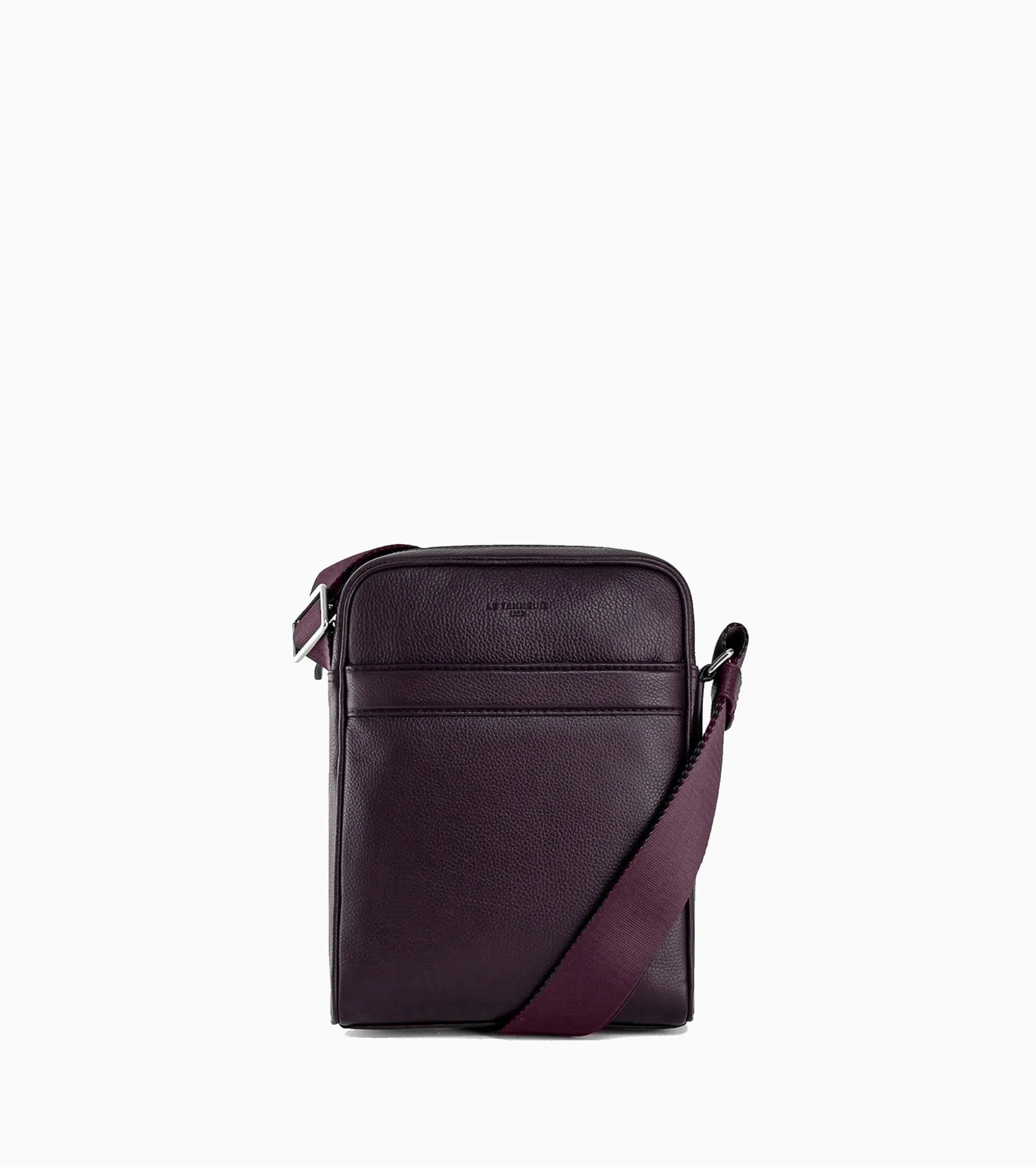 Sacoche moyen modèle Charles en cuir grainé - Coffee Brown