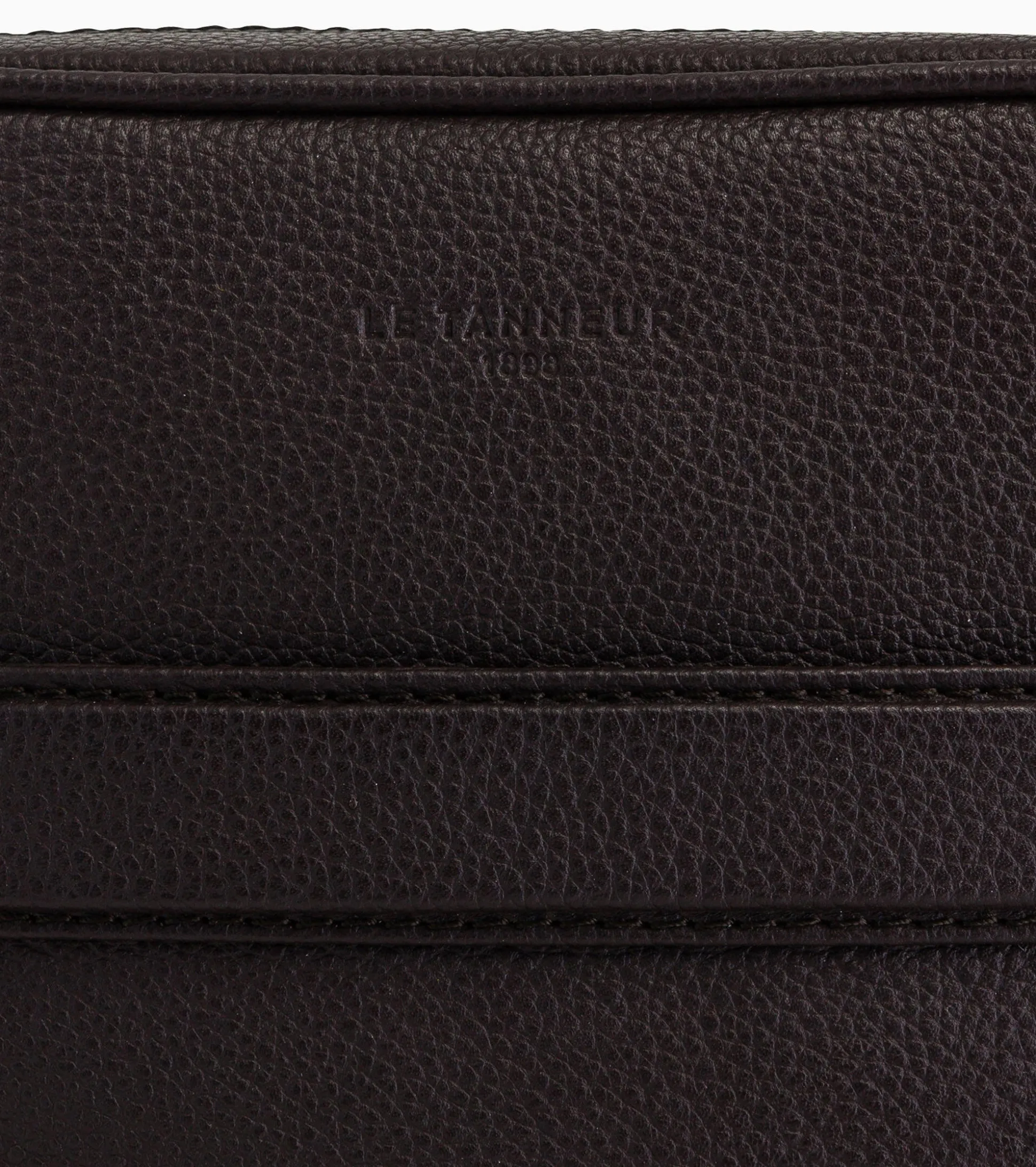 Sacoche moyen modèle Charles en cuir grainé - Coffee Brown