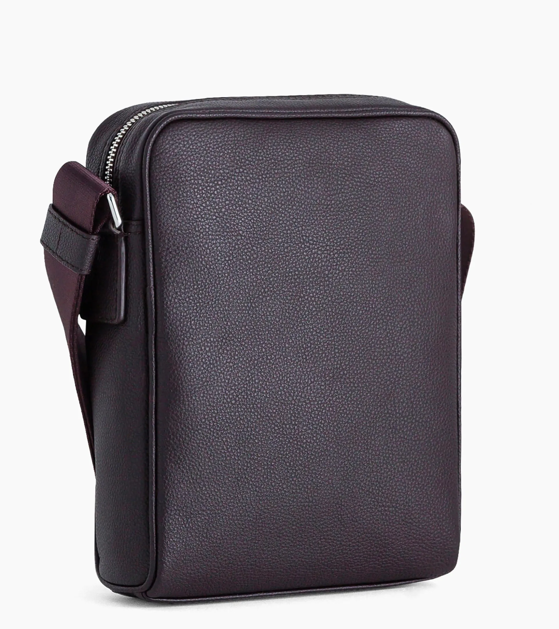 Sacoche moyen modèle Charles en cuir grainé - Coffee Brown