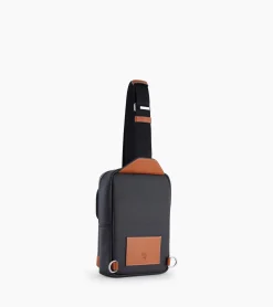 Sacoche sling Maurice en toile enduite - Black Brown