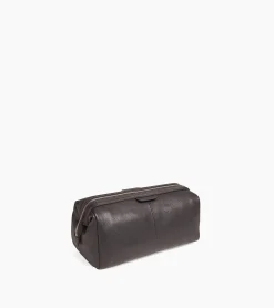 Trousse de toilette Charles en cuir grainé - Black